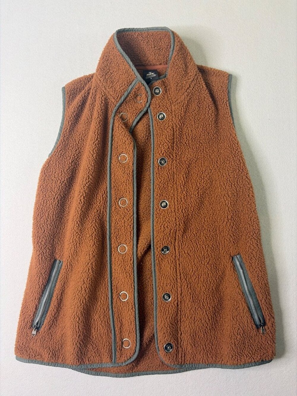 Kuhl Vest Brown Klifton Women's S Snap Front Sherpa Hiking Outdoors